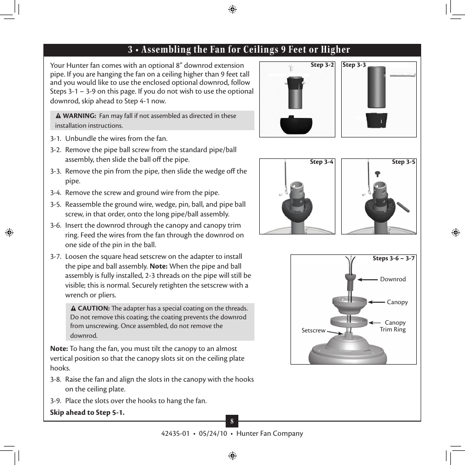 Hunter 28671 52 Infiniti User Manual | Page 8 / 16