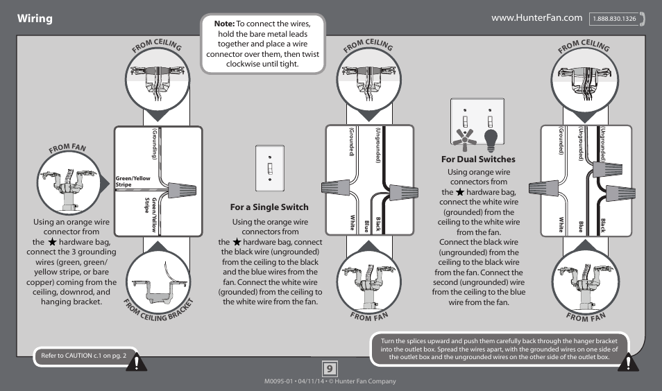 Wiring | Hunter 52112 52 Linden User Manual | Page 9 / 15