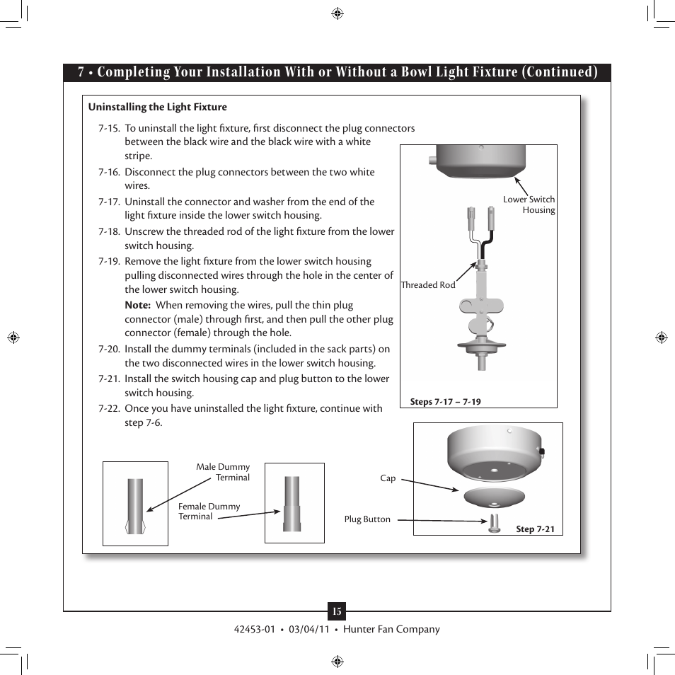 Hunter 20177 52 Kensington User Manual | Page 15 / 17