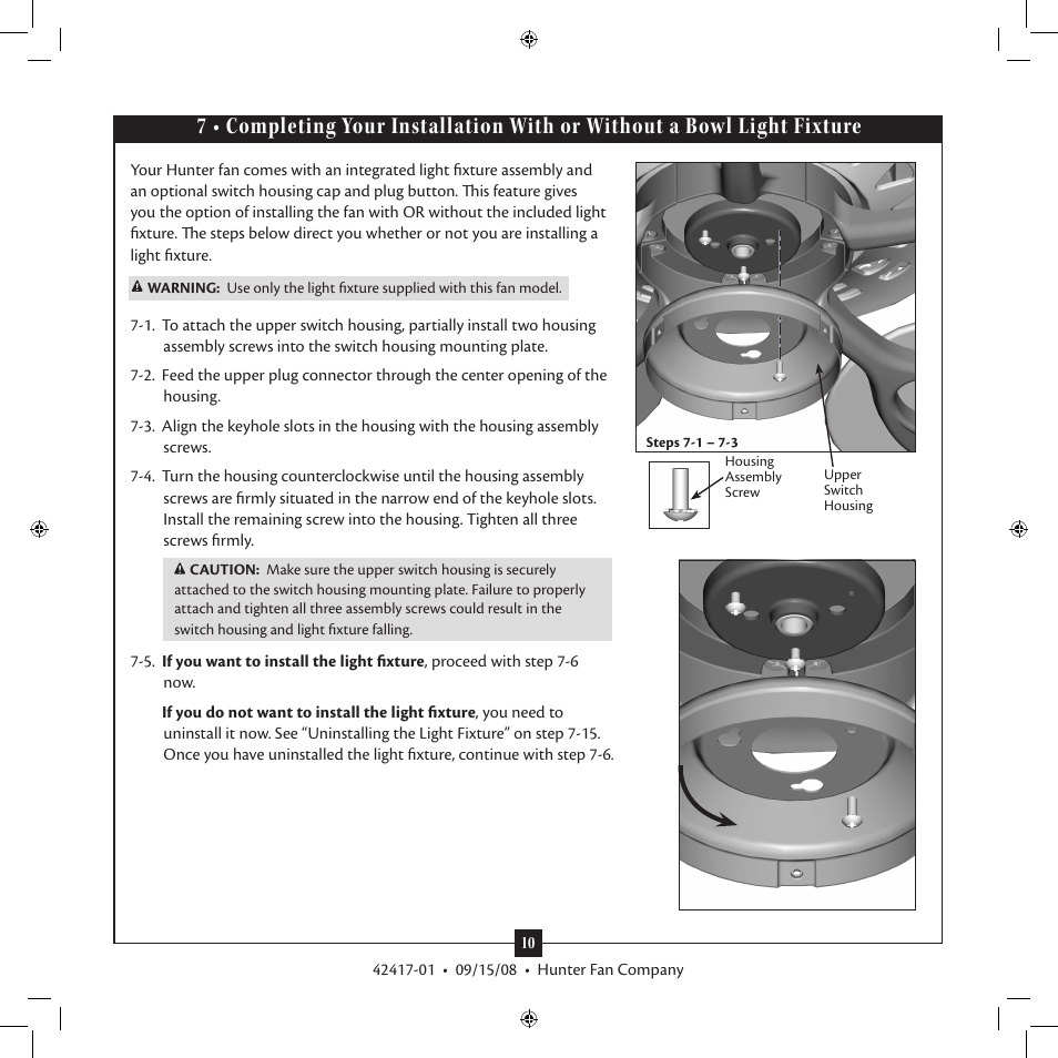 Hunter 20177 52 Kensington User Manual | Page 10 / 15