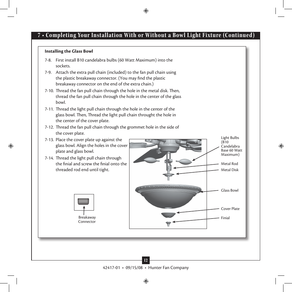 Hunter 20177 52 Kensington User Manual | Page 12 / 15