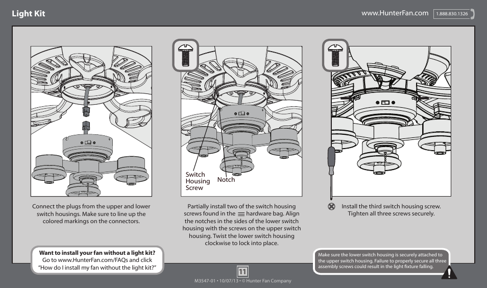 Light kit | Hunter 59543 52 Macallan User Manual | Page 11 / 14