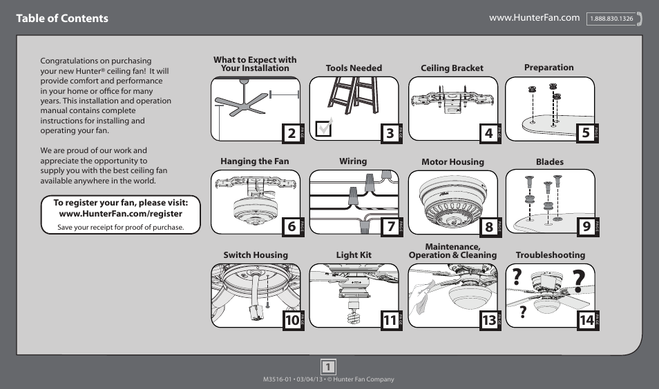 Hunter 53075 52 Low Profile III Plus User Manual | 14 pages