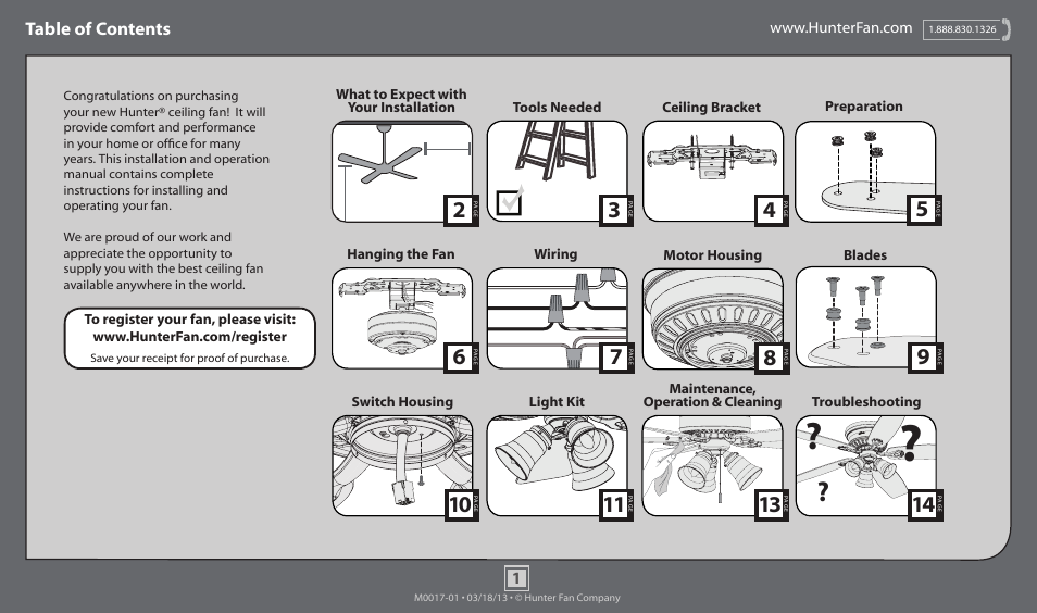 Hunter 52044 52 Low Profile User Manual | 14 pages