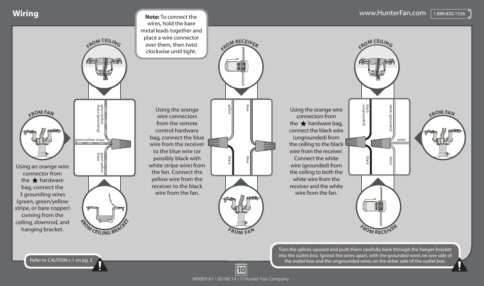 Wiring | Hunter 52123 52 Masterson User Manual | Page 10 / 19