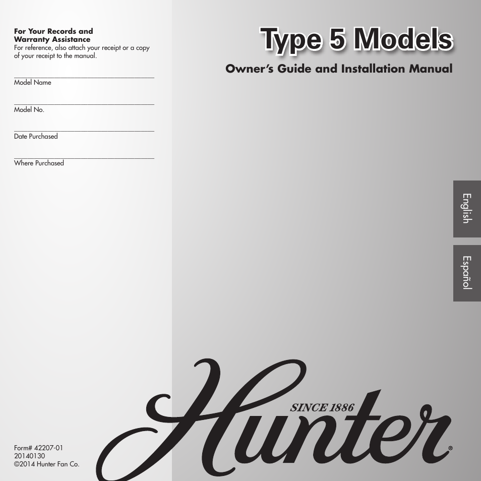 Hunter 28803 52 Orchard Park User Manual | 14 pages