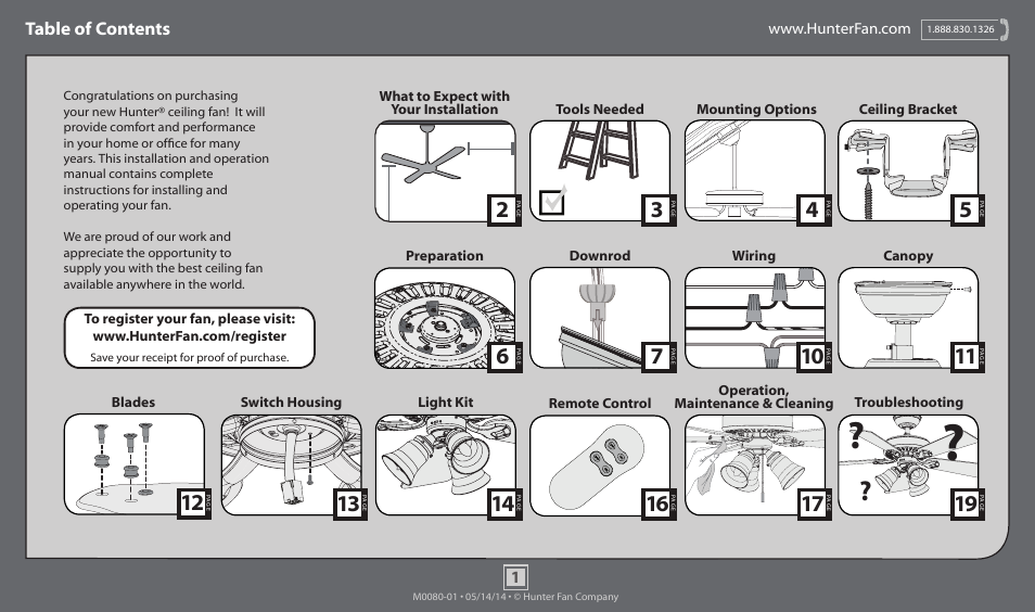 Hunter 52099 52 Newcastle User Manual | 19 pages