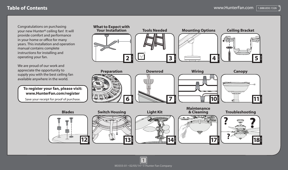 Hunter 53260 52 Morris County User Manual | 18 pages
