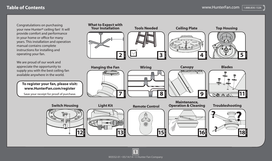 Hunter 59141 52 Morelli User Manual | 18 pages