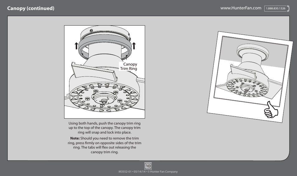 Canopy (continued) | Hunter 59141 52 Morelli User Manual | Page 10 / 18