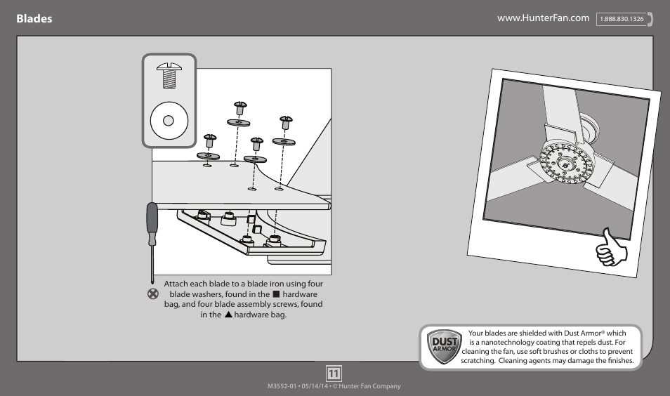 Blades | Hunter 59141 52 Morelli User Manual | Page 11 / 18