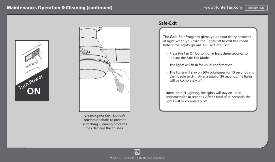 Turn p ow er | Hunter 59141 52 Morelli User Manual | Page 17 / 18