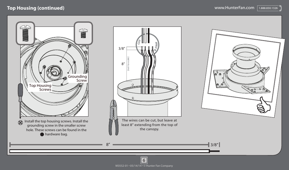 Top housing (continued) | Hunter 59141 52 Morelli User Manual | Page 6 / 18