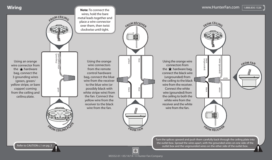 Wiring | Hunter 59141 52 Morelli User Manual | Page 8 / 18