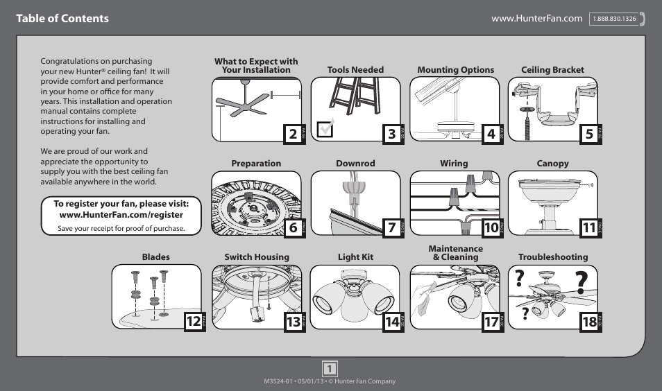 Hunter 53306 52 Meridale User Manual | 18 pages