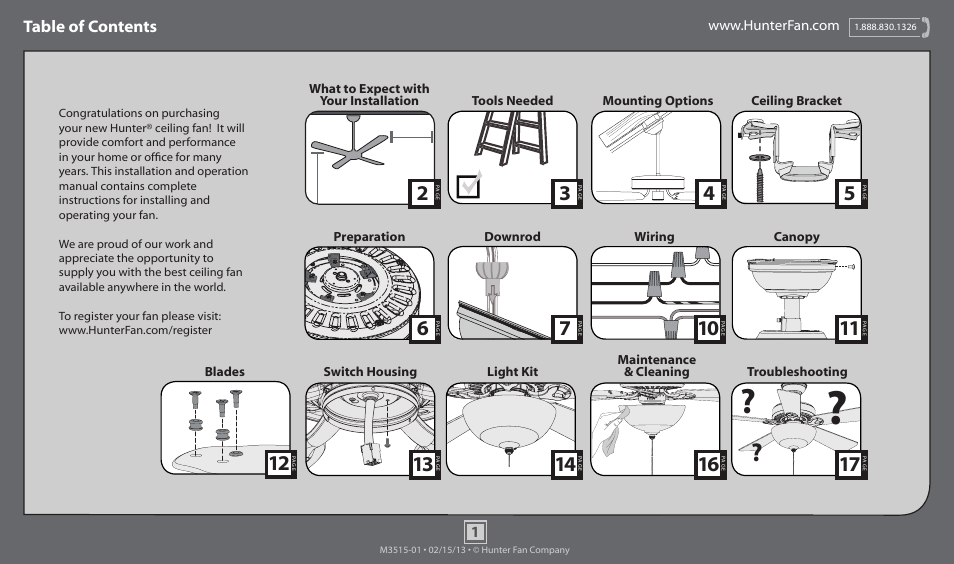 Hunter 59032 52 Rayburn User Manual | 17 pages