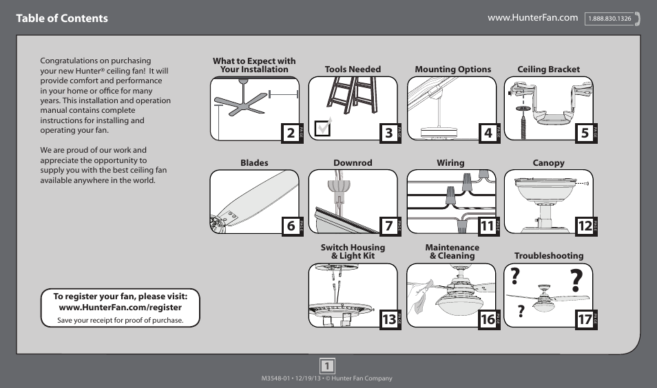 Hunter 59148 52 Raefield User Manual | 17 pages