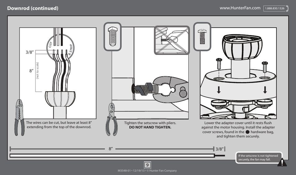 Downrod (continued) | Hunter 59148 52 Raefield User Manual | Page 9 / 17