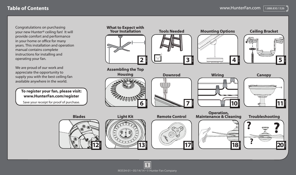Hunter 59048 52 Palermo User Manual | 20 pages