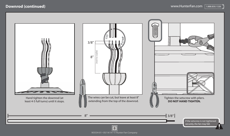 Downrod (continued) | Hunter 59048 52 Palermo User Manual | Page 8 / 20