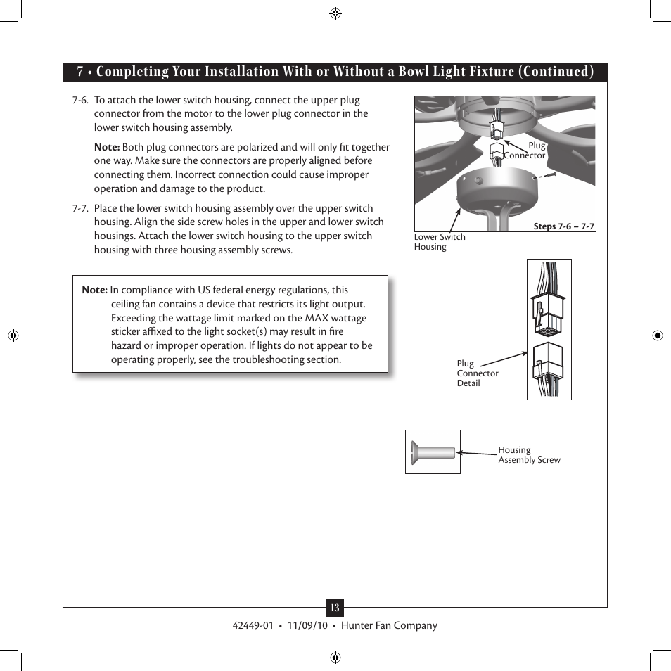 Hunter 28704 52 Skyline User Manual | Page 13 / 17