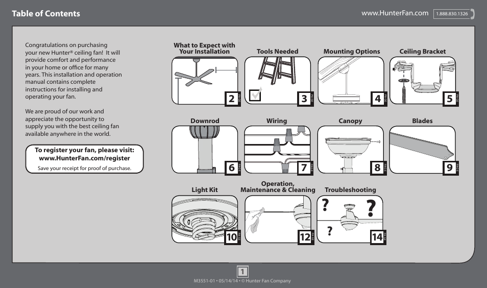 Hunter 59072 52 Sonic User Manual | 14 pages