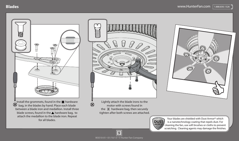 Blades | Hunter 54077 52 St. Michaels User Manual | Page 9 / 14