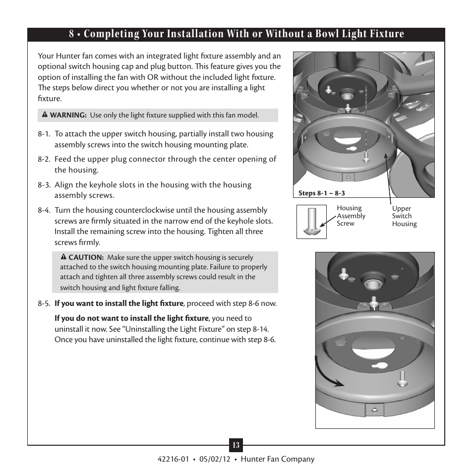 Hunter 28822 52 Tobago User Manual | Page 13 / 19