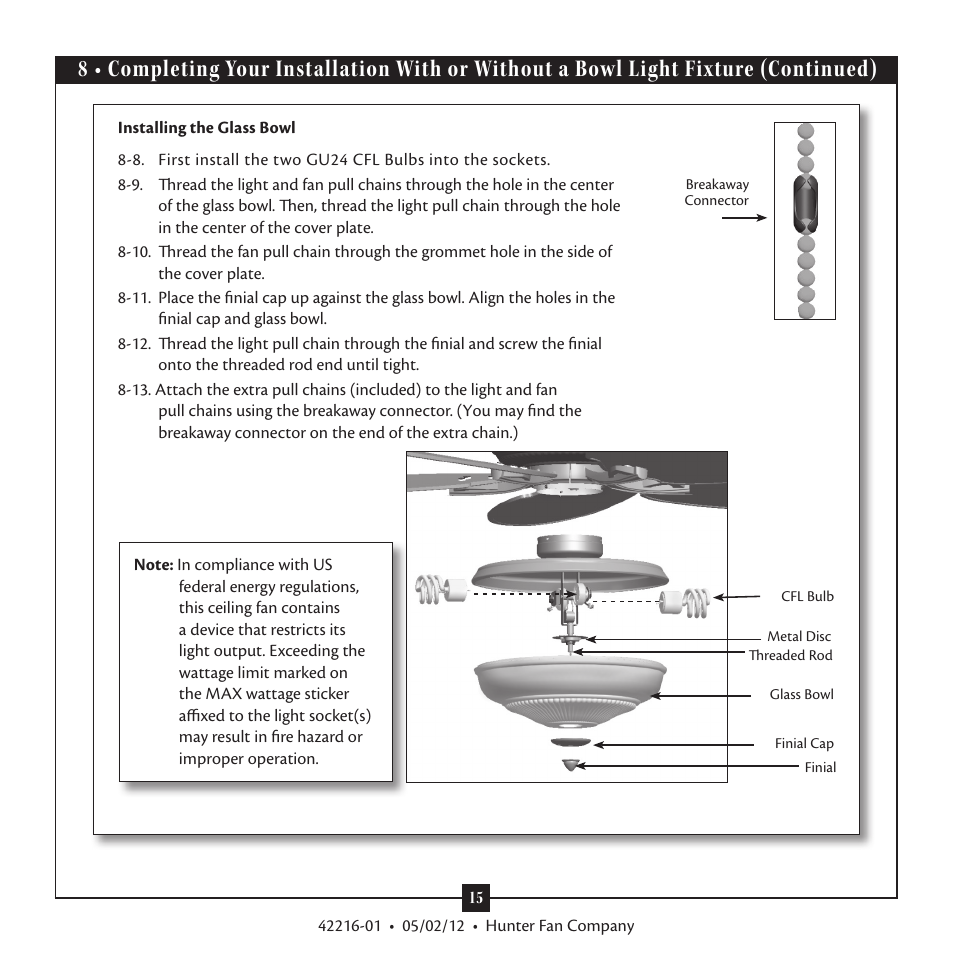 Hunter 28822 52 Tobago User Manual | Page 15 / 19