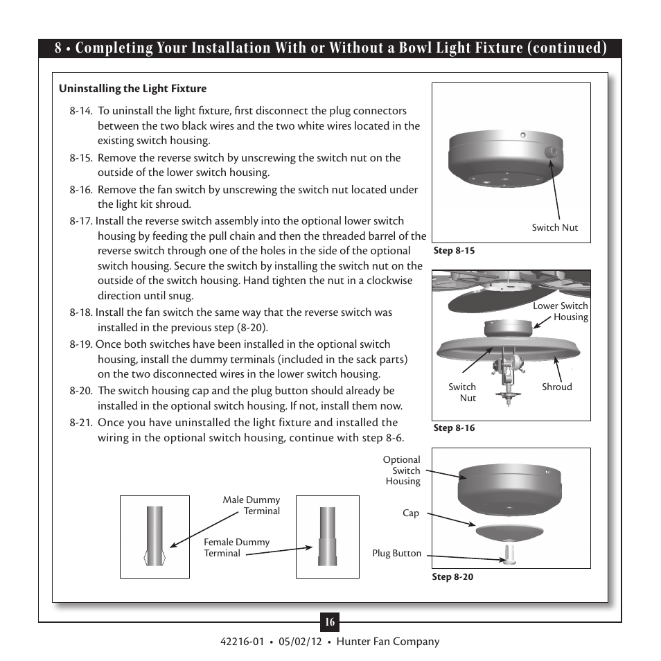 Hunter 28822 52 Tobago User Manual | Page 16 / 19