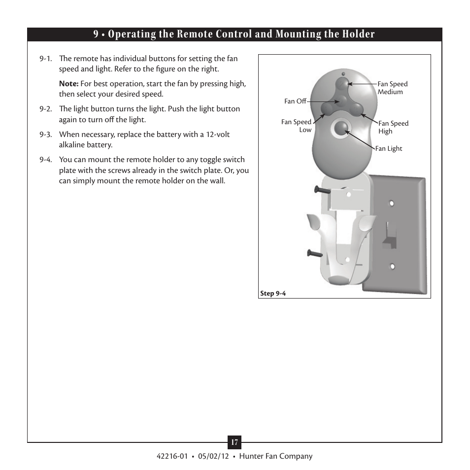 Hunter 28822 52 Tobago User Manual | Page 17 / 19