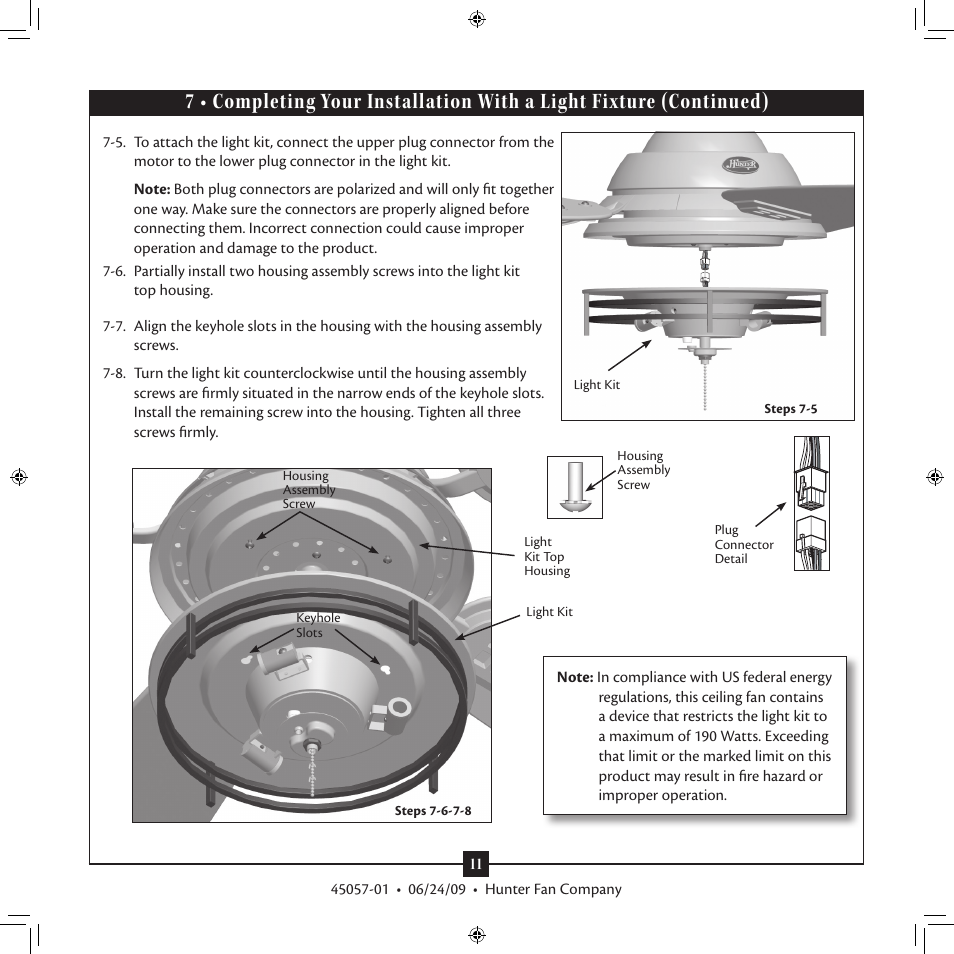 Hunter 21095 52 Westcott User Manual | Page 11 / 14