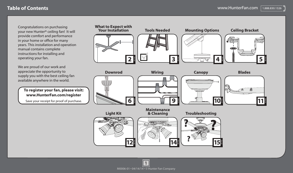 Hunter 53156 52 Westminster Five Minute Fan User Manual | 15 pages
