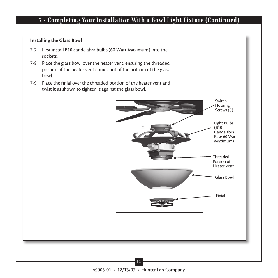 Hunter 21894 52 Westover User Manual | Page 12 / 16