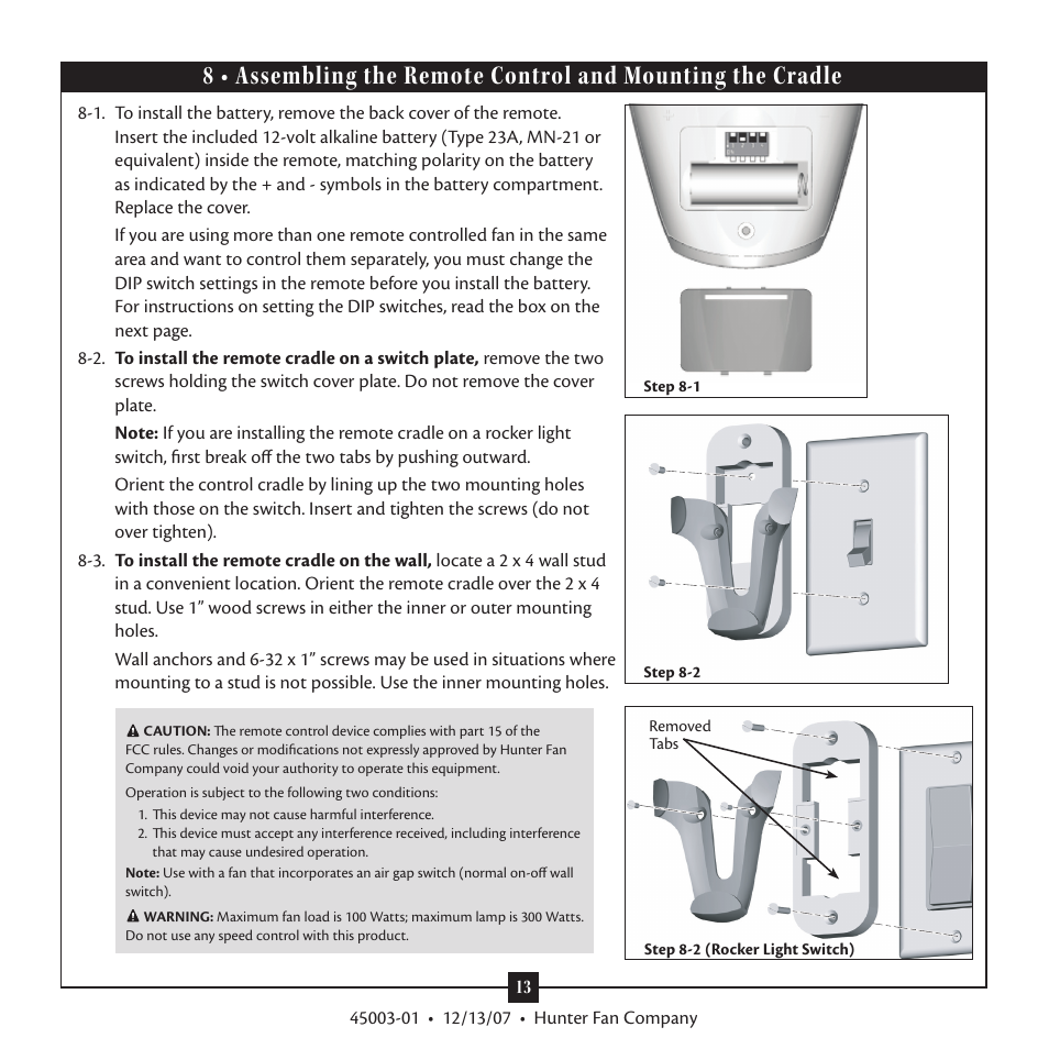 Hunter 21894 52 Westover User Manual | Page 13 / 16