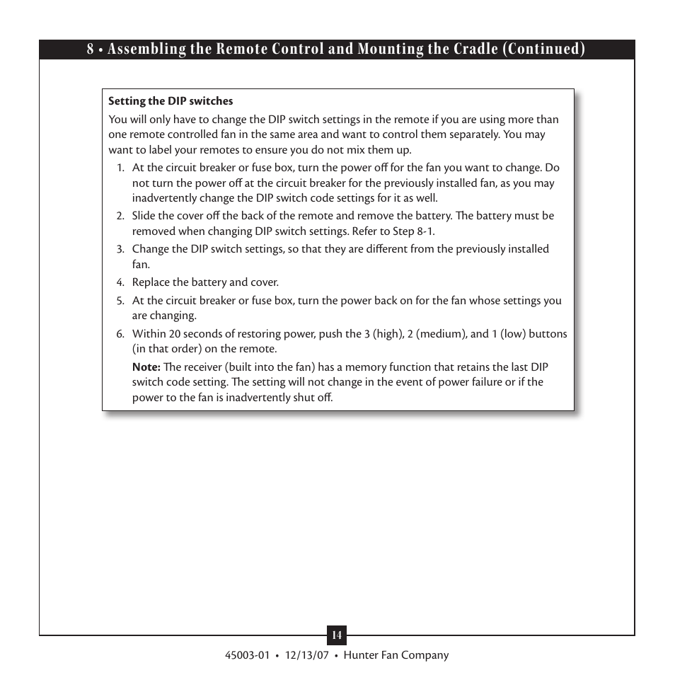 Hunter 21894 52 Westover User Manual | Page 14 / 16