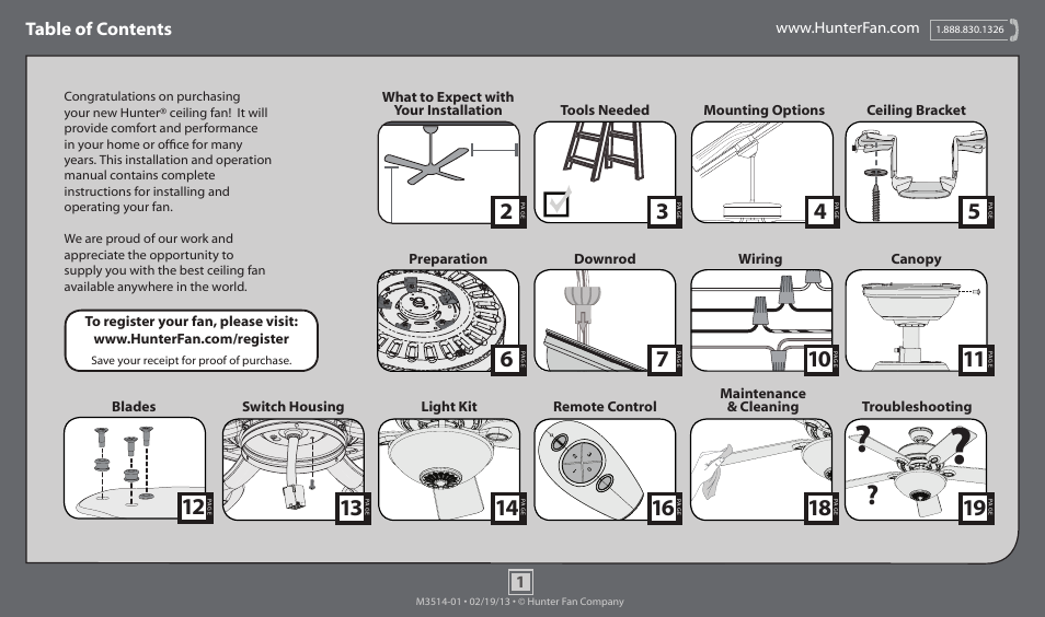 Hunter 59033 52 Westover User Manual | 19 pages