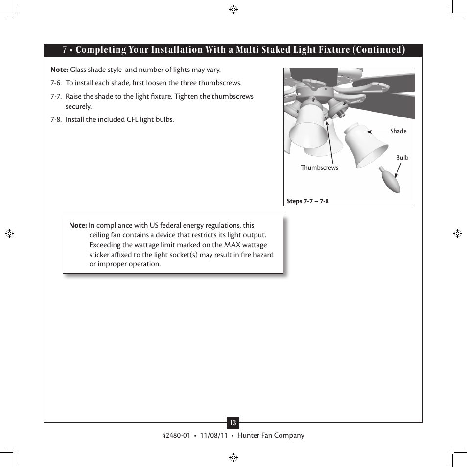 Hunter 28792 52 Whitten User Manual | Page 13 / 15