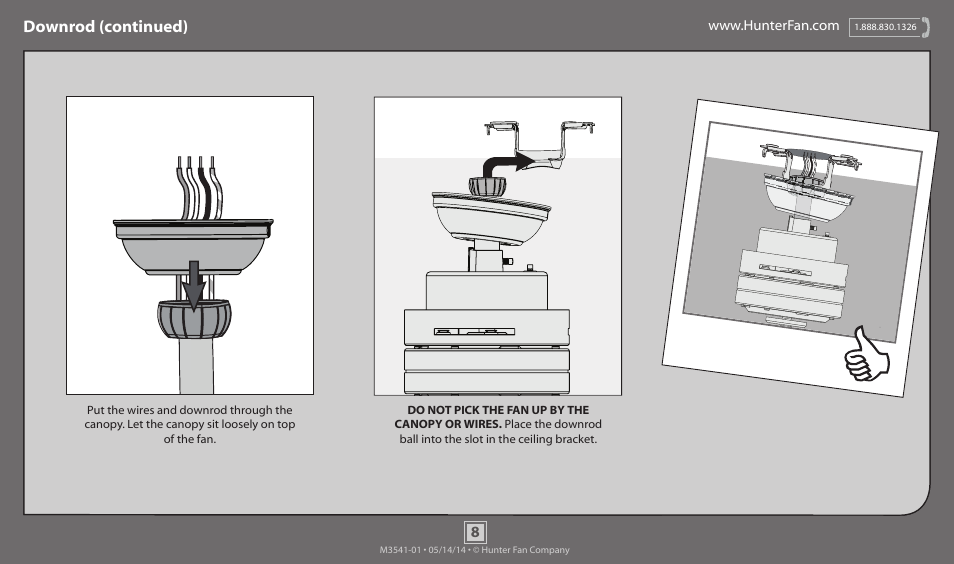 Downrod (continued) | Hunter 59012 52 Windspan User Manual | Page 8 / 19