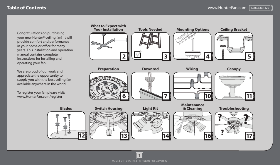 Hunter 53026 52 Woodford User Manual | 17 pages