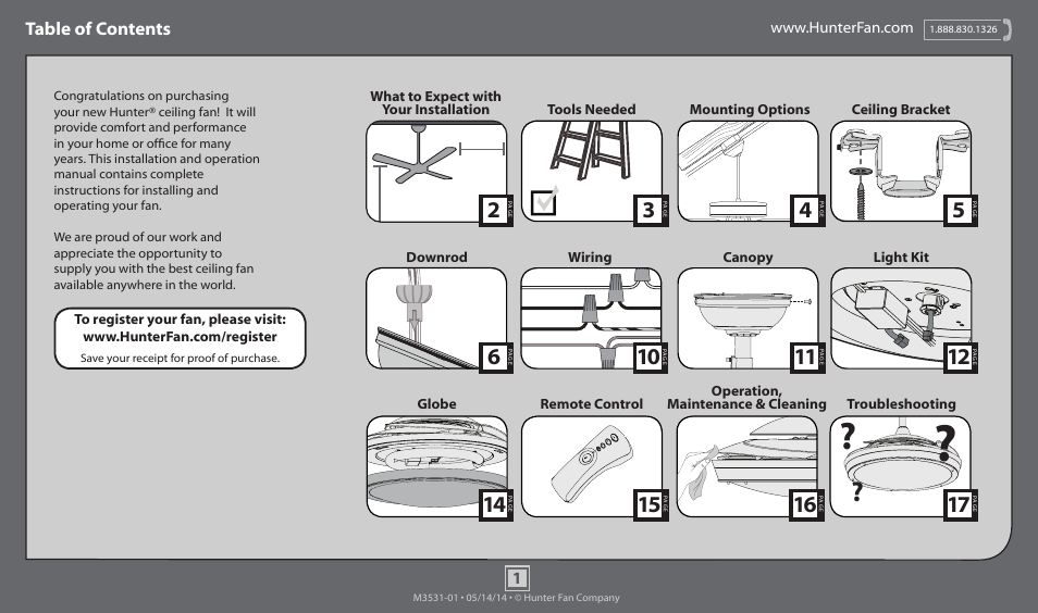 Hunter 59085 48 Fanaway User Manual | 17 pages