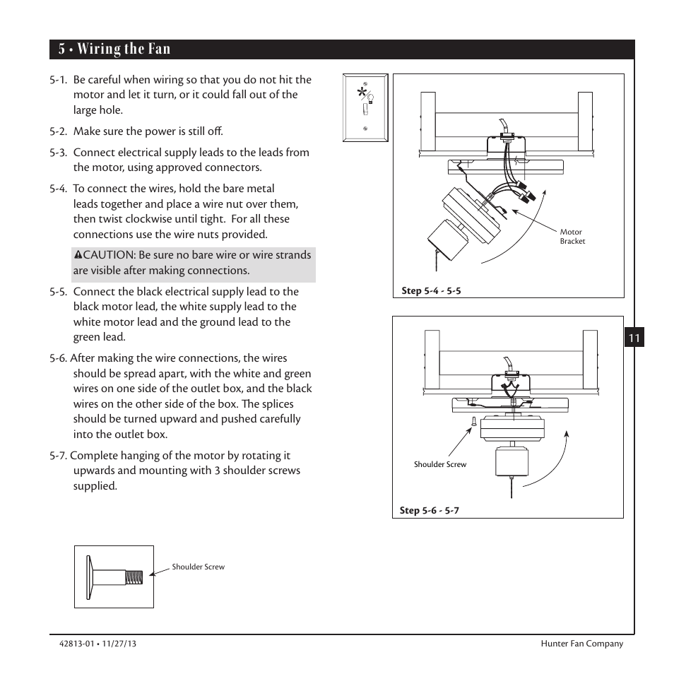 5 • wiring the fan | Hunter 59031 48 Fantasy Flyer User Manual | Page 11 / 17