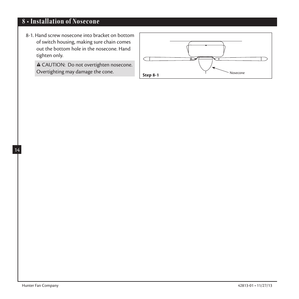 8 • installation of nosecone | Hunter 59031 48 Fantasy Flyer User Manual | Page 14 / 17