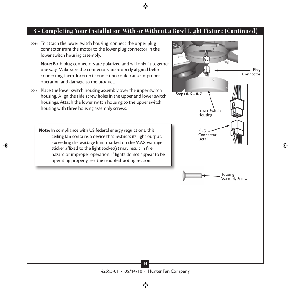 Hunter 23949 48 Forest Hill User Manual | Page 14 / 19