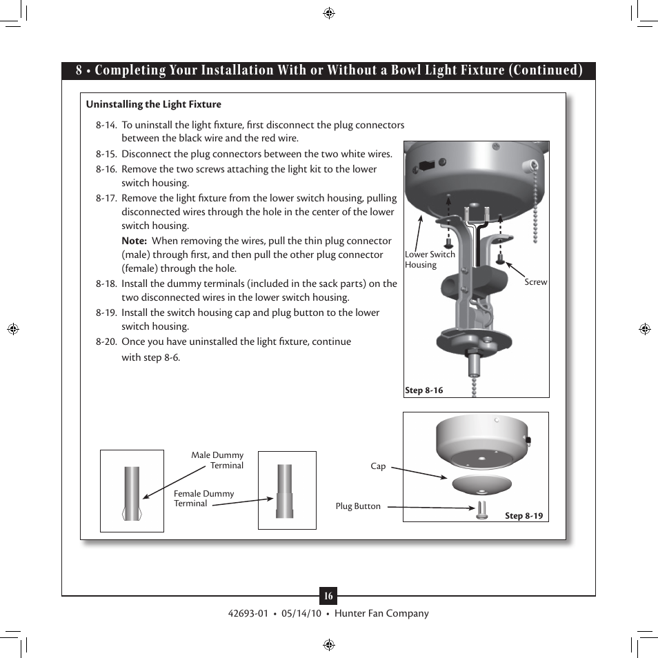 Hunter 23949 48 Forest Hill User Manual | Page 16 / 19