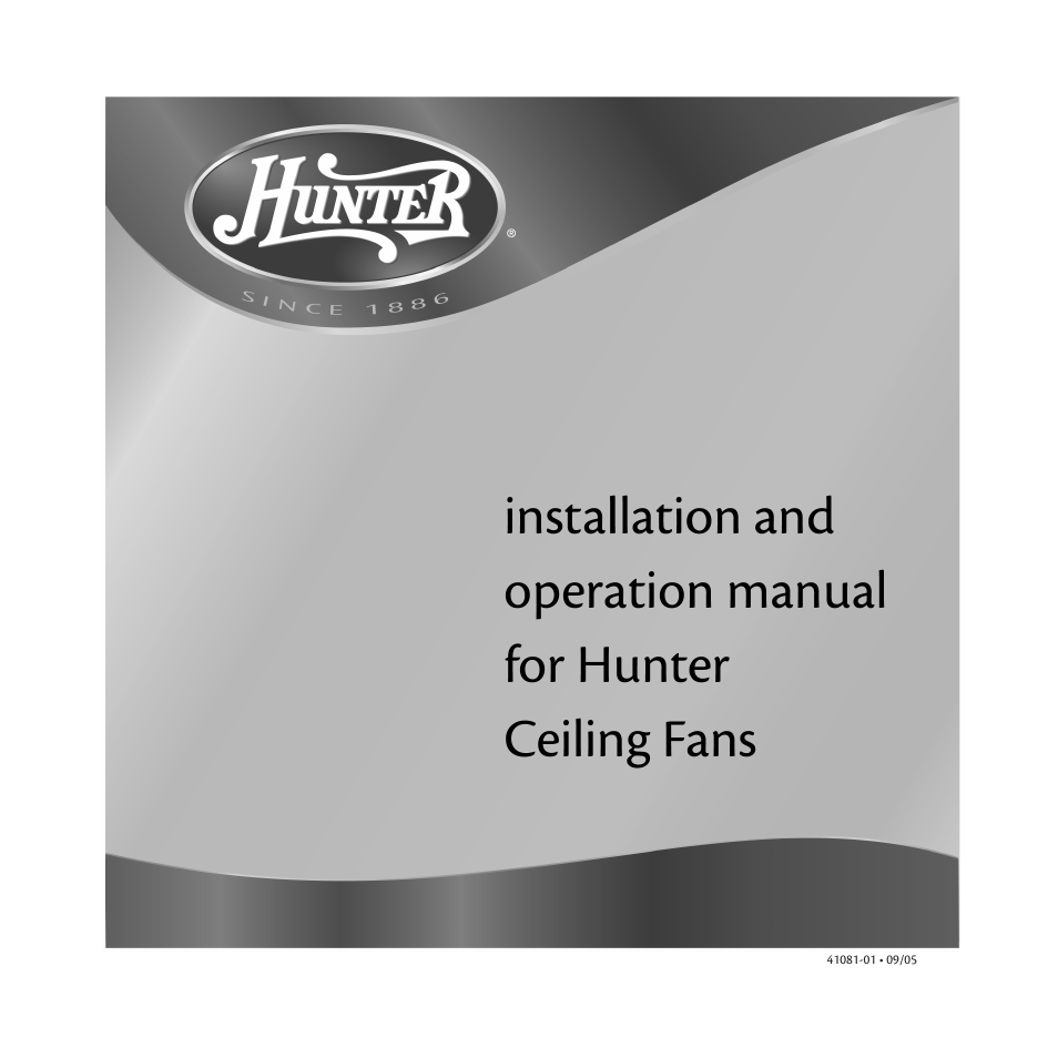 Hunter 23252 44 Baseball Fan User Manual | 12 pages