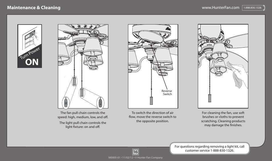 Maintenance & cleaning | Hunter 51026 44 Dreamland User Manual | Page 16 / 17