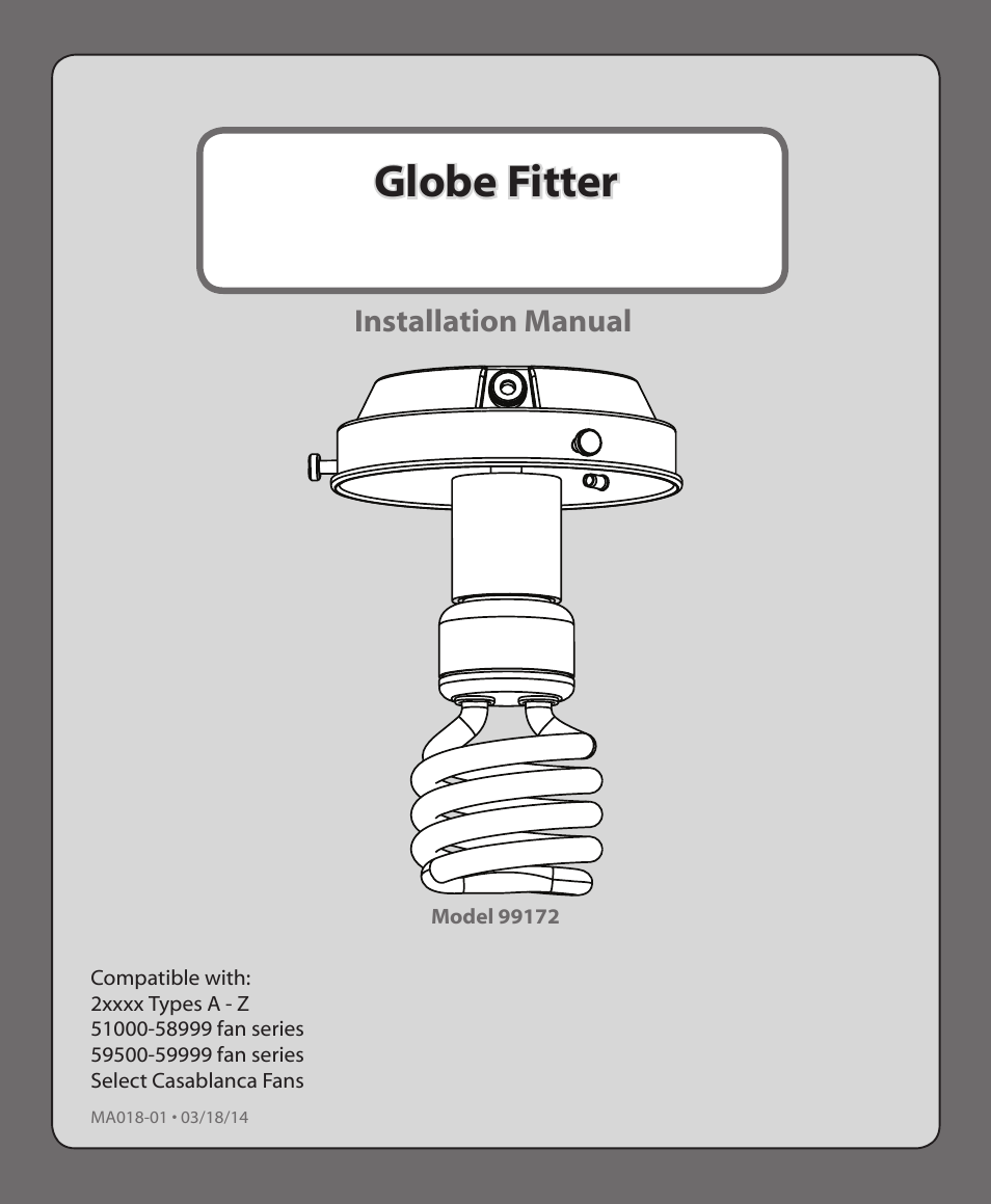 Hunter 99172 Globe Fitter User Manual | 10 pages