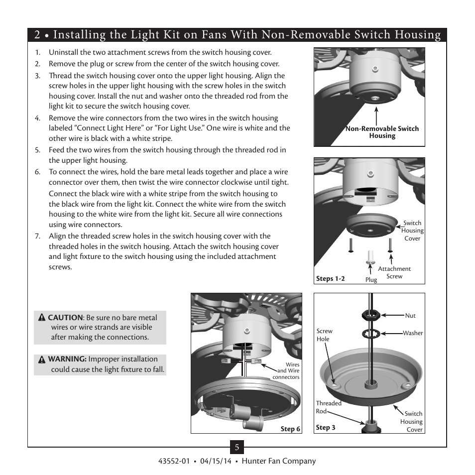 Hunter 28547 Outdoor Marine II Low Profile Globe Light Kit User Manual | Page 5 / 10