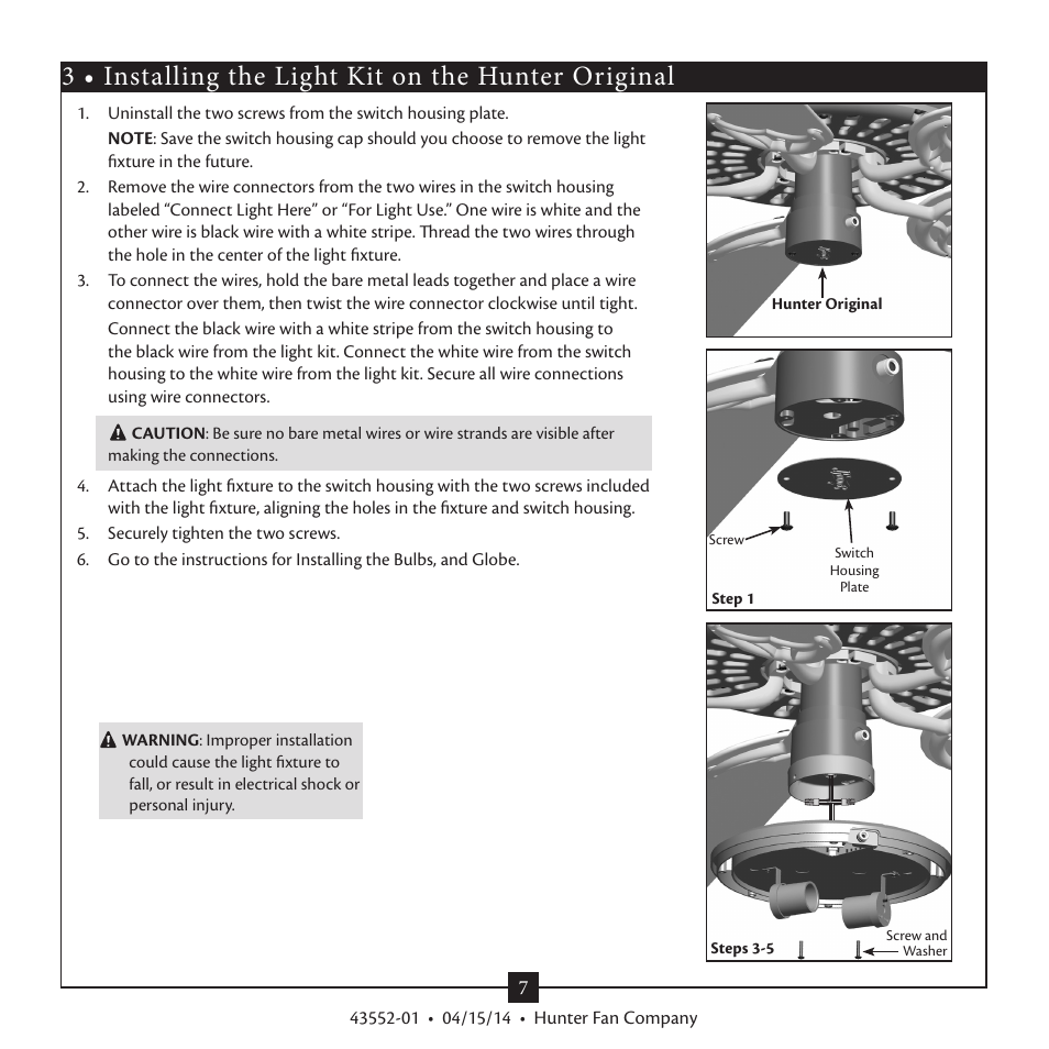 Hunter 28547 Outdoor Marine II Low Profile Globe Light Kit User Manual | Page 7 / 10